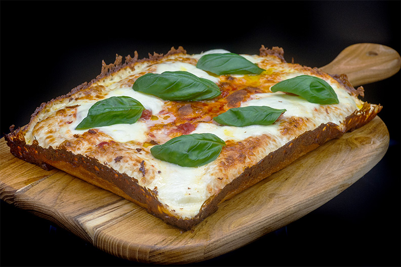 Margherita Pie for Detroit Style Pizza delivery near West Berlin, NJ.