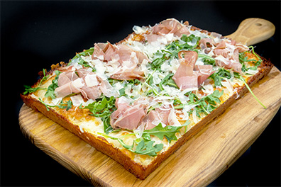 Bianca Detroit-Style Pie at our Gibbsboro pizza parlor.