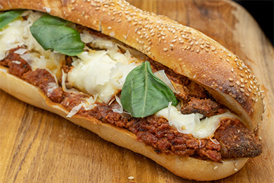 Close up of Hoagie made for delivery near Gibbsboro, New Jersey.