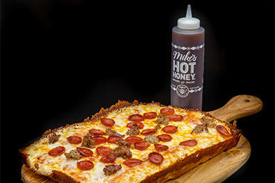 Detroit-Style Hot Honey Pie for pizzeria delivery near Somerdale, NJ.