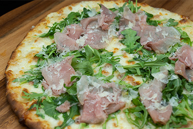 Bianca Artisanal Pie created for Somerdale pizzeria delivery.