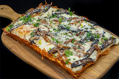 Detroit-Style Truffle Pie made for pizza delivery near Somerdale.